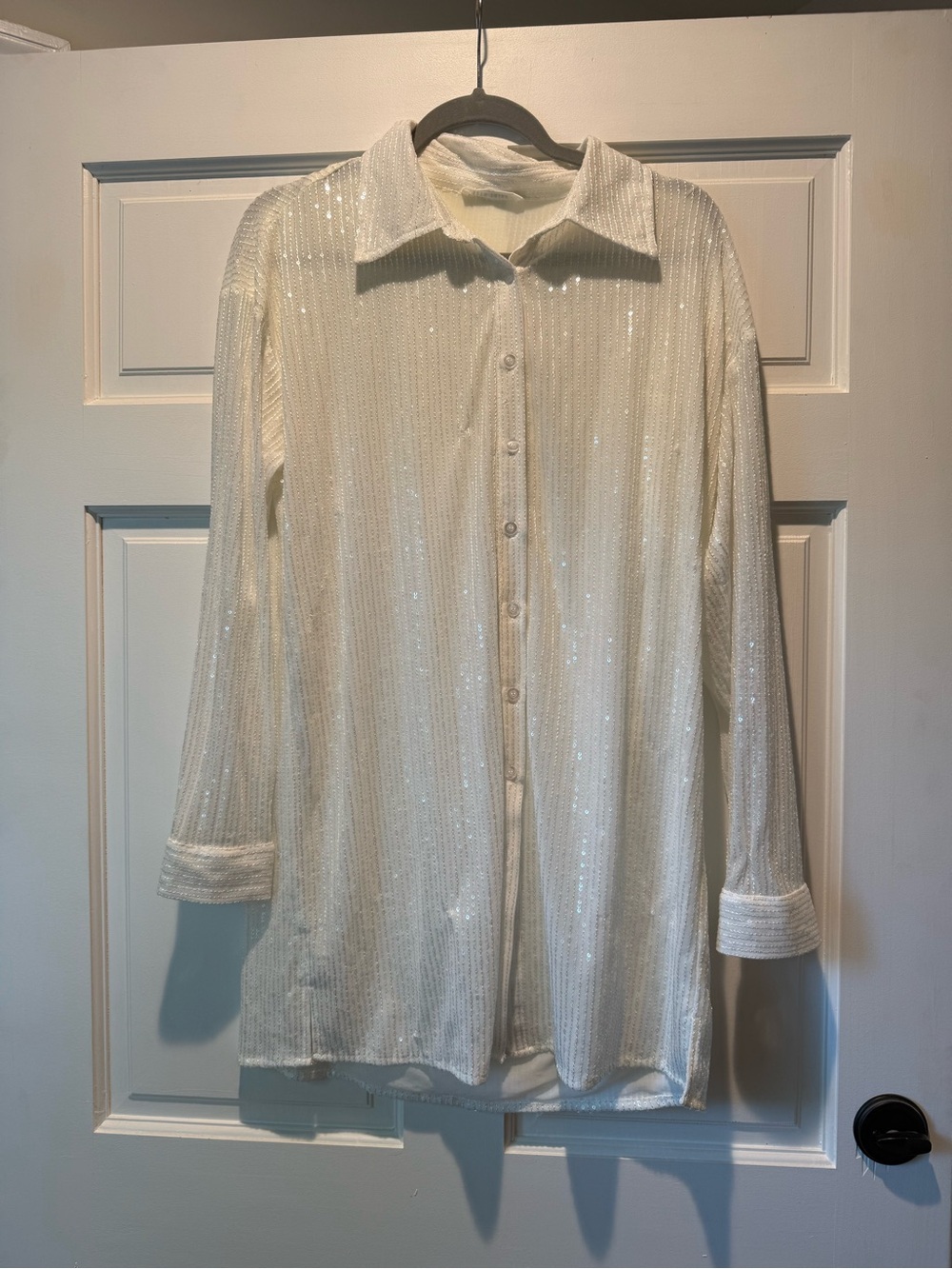12th Tribe Cream Sequin Mini Dress